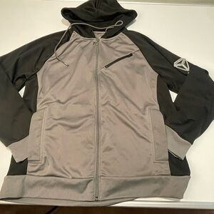 Men's Lightweight Hooded Zip-Up Jacket - Gray/Black